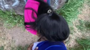 Public fuck in park risky outdoor with sexy panty👙 අම්මෝ ඒ පෑන්ටිය. පාක් ගිහින් කැලේ පැනලා හිකුවා. 