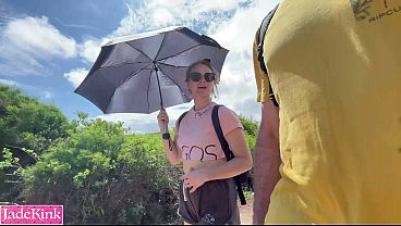 My girlfriend is getting nude on a public beach