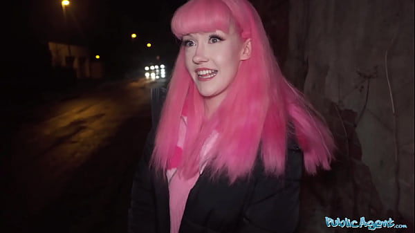 Public Agent The pink haired babe had a Chastity Belt that needed removing