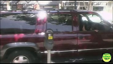 Racy Asian babe moans without care as she gets railed in the public parking lot