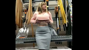 Public Purrrrrzzzz Flashes and Cums in Public at Busy Hardware Store