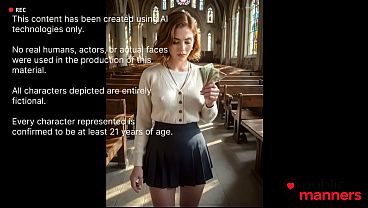 A churchgoer works as a prostitute at the church; she gave me a discount for an hour so I could fill her with my holy seed.[AI]