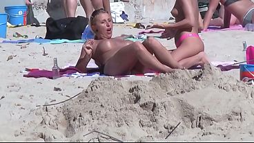 half naked lesbian girls Anna and Nadine playing on public