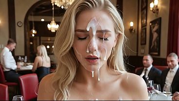Blondy fucked in a restaurant – AI Interactive Video