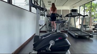 Fit Babe Taste my Protein after Workout / Public sex
