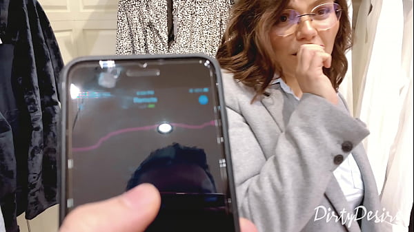 Sarah Sota sucks his dick in the chaning room and ends up with a mouth full of cum – public blow job